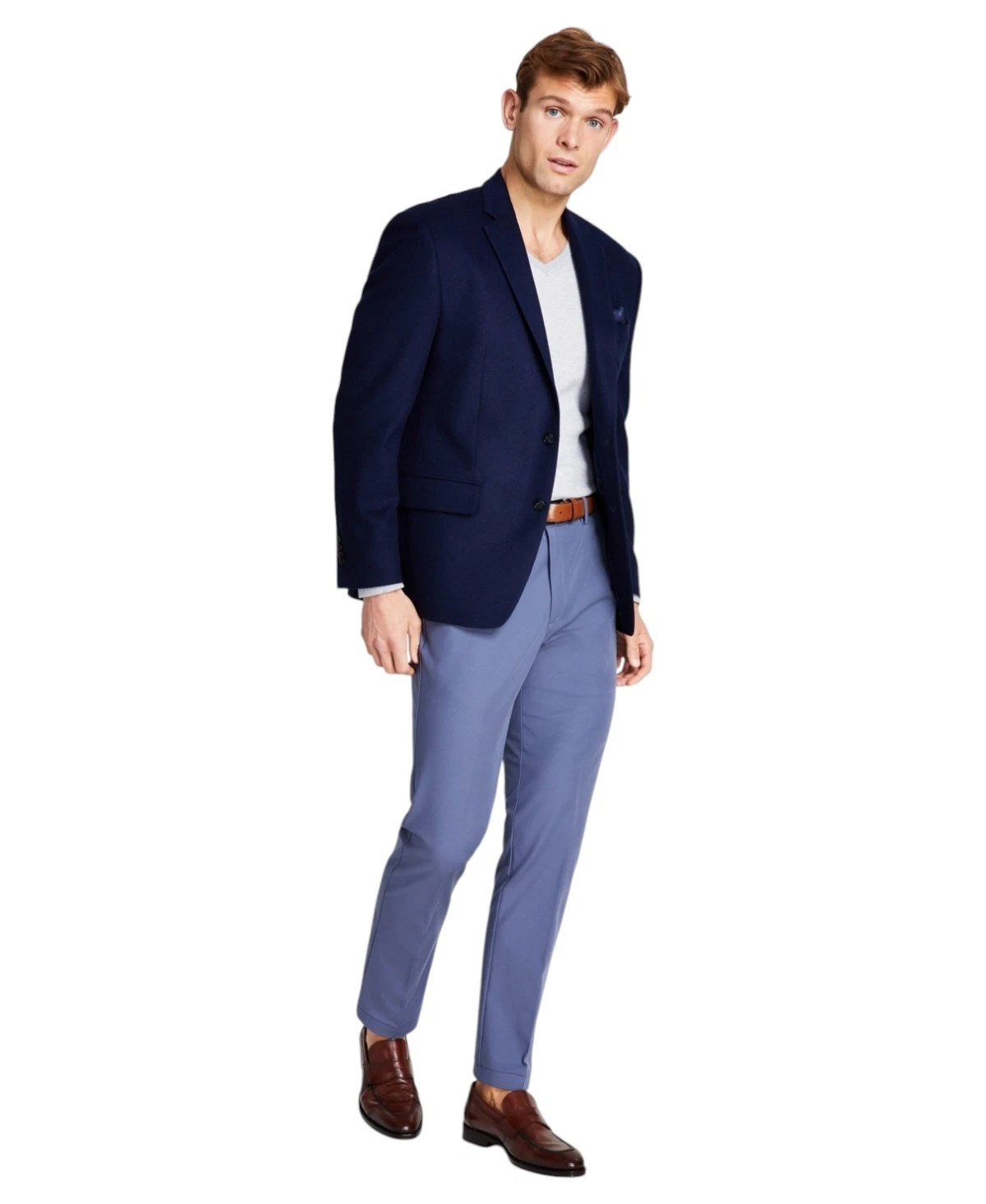 Michael Kors Mens Classic fit Sport Coat Blazer 40 L Navy Blue Solid