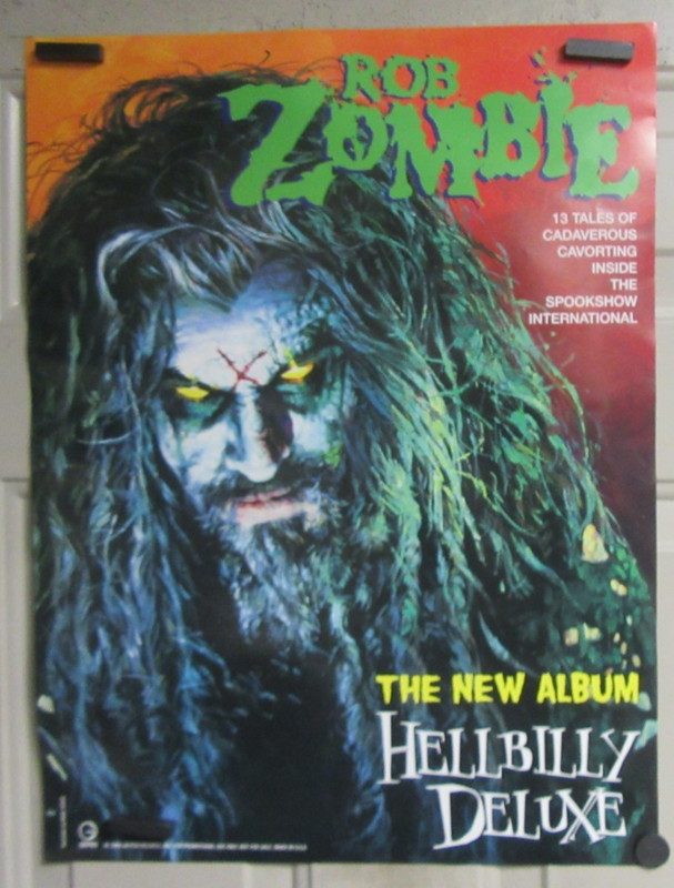 ROB ZOMBIE PROMO POSTER "HELLBILLY DELUXE" 1999 GEFFEN RECORDS - WHITE ZOMBIE