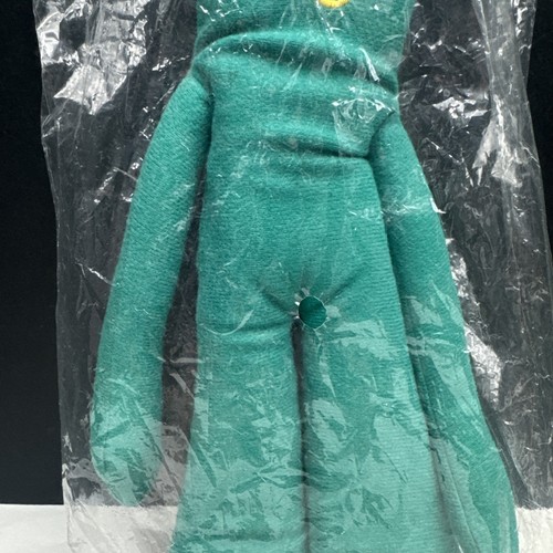 Vintage 1983 U.S. Gumby Pals grün Stofftier Plüsch Pellet Füße verdrahtete Arme 14 Zoll Neu in Verpackung - Bild 5 von 16