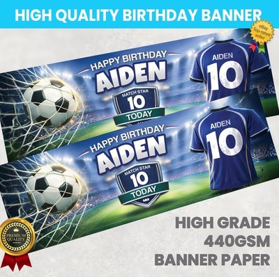 Football Birthday Banner Personalised Any Name Party Banners Girls Boys