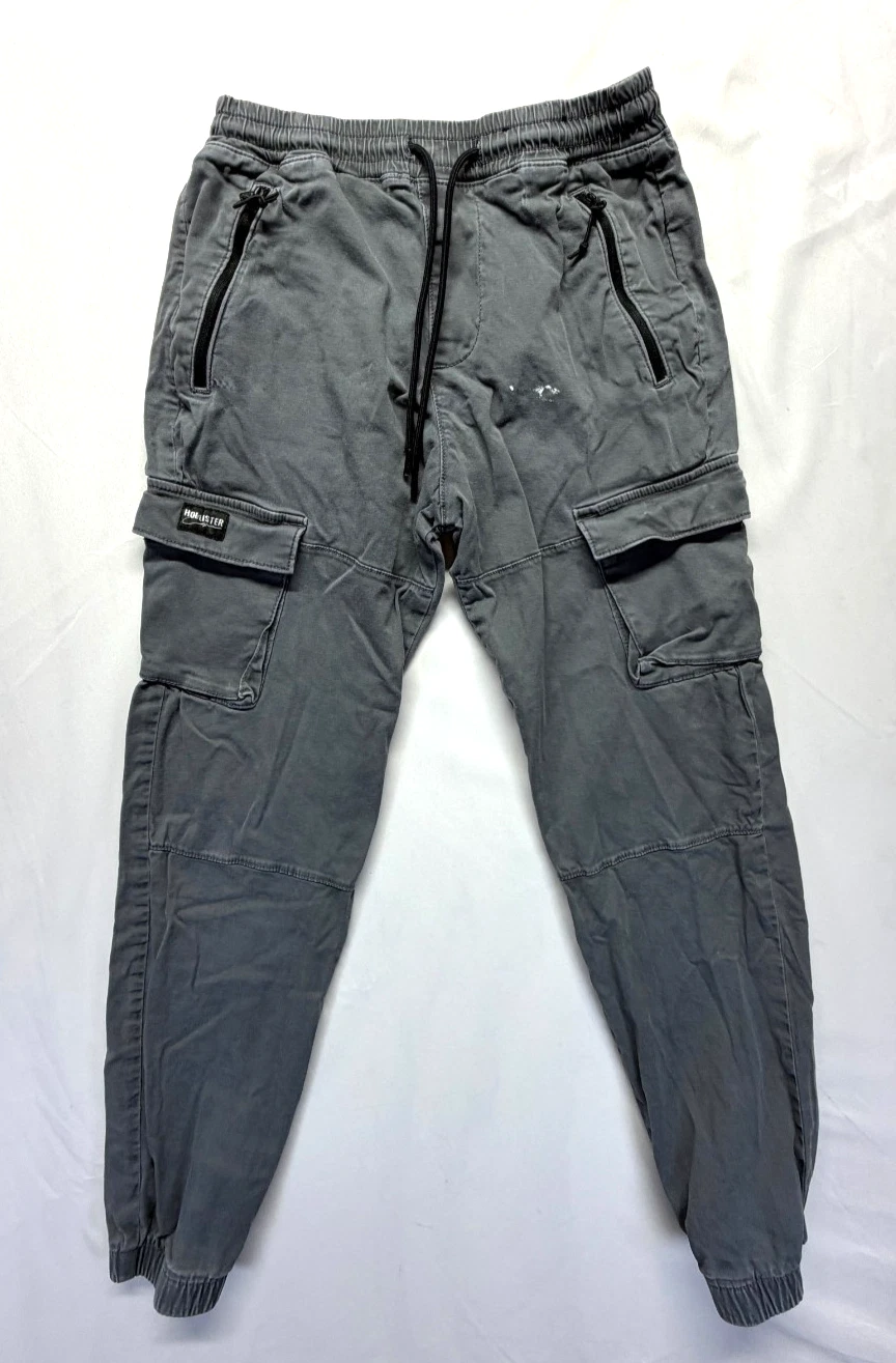 Hollister Advanced Stretch Skinny Jogger Pants Mens XS Gray Cotton Drawstring