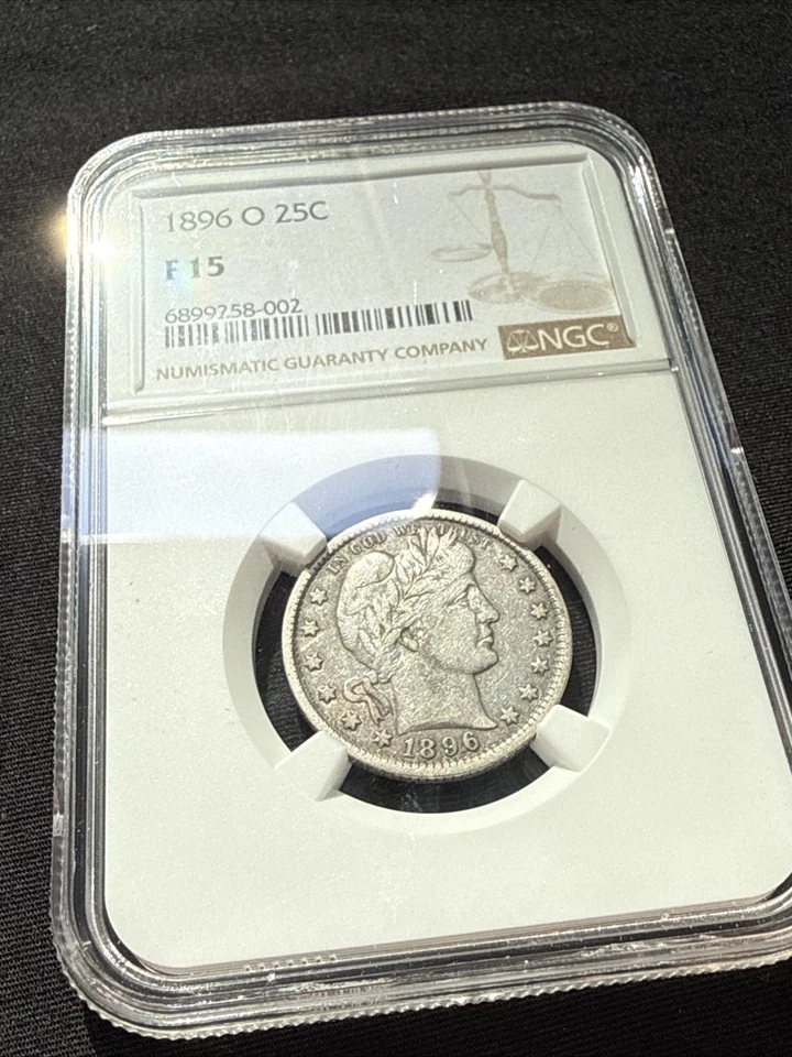 1896-O 25C F15 Barber Quarter Silver Coin NGC Graded - Image 2 of 4