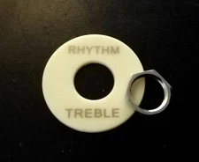 ☆ Nut + plate set for toggle SW (pickup selector) ☆ Metric standard ☆ Cream