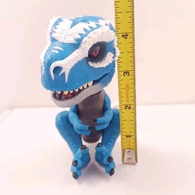 Fingerlings Dinosaur Untamed T-Rex Ironjaw Interactive Blue & White Tested Works