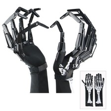 Halloween Articulated Fingers with Skeleton Gloves, Articulated Finger Extens...