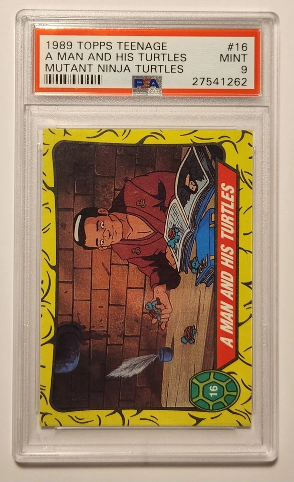 1989 Topps Teenage Mutant Ninja Turtles #16 A Man and His Turtles PSA 9 MT, Rare - Image 2 of 3