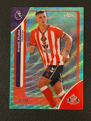 Granit Xhaka 2025-26 Topps Chrome Premier League Aqua Wave Refractor /199 