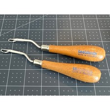 Vintage Wood Handle Latch Hooks Lee Wards England Rug Making Tool Set of 2