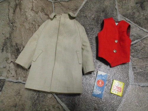 Vintage Mattel Barbie KEN RALLY DAY Coat & Vest w/Accessories Outfit (lot D)