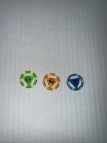 Lot 2 LEGO Atlantis Treasure Key w/ Gold Bands Blue, Green, And Orange