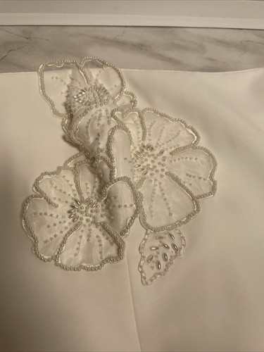 Pearce Fionda Ivory Bustier Beaded Flower Embellishment UK 18 Boned - Picture 3 of 13