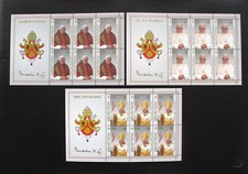 Vatican 2005, 3 Feuillets Blocs timbres Pape Benoit XVI, Neufs MNH**