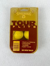 VINTAGE SPALDING TOUR FLITE GOLF BALLS - WHITE - PACK OF 6 - NOS