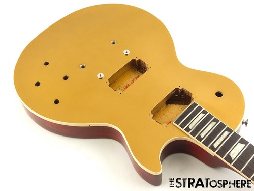 Gibson USA Mary Ford Les Paul Standard BODY +NECK Guitar Parts Gold Top - Picture 2 of 9