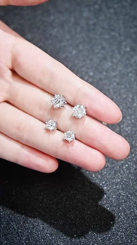 5-6.5mm D Color Moissanite Drop Thread Tassel Earrings 925 Sterling Silver GRA - Video 1 of 1