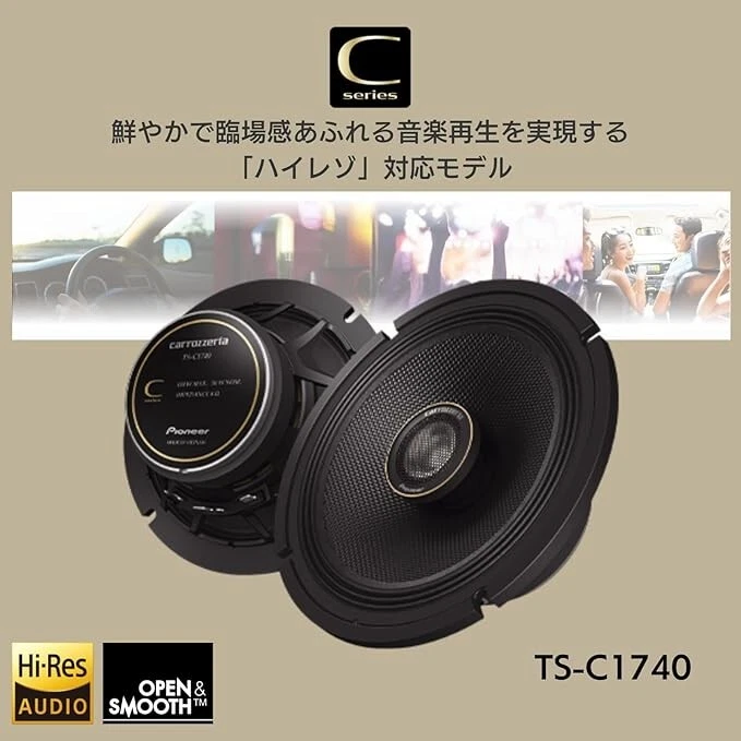 PIONEER Carrozzeria TS-C1740 17cm Custom Fit Speaker Separate 2 Way New Japan - Image 2 of 4