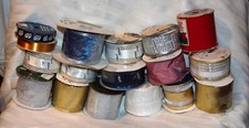 lot of 17 rolls Christmas, misc ribbon