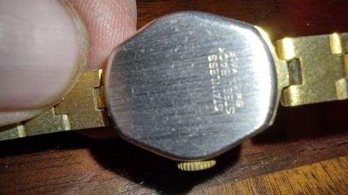 Orologio Donna Lady Nelson Sottile Made in Svizzera BASE METALLO Tono Oro Lavoro Argento Retro - Foto 4 di 13