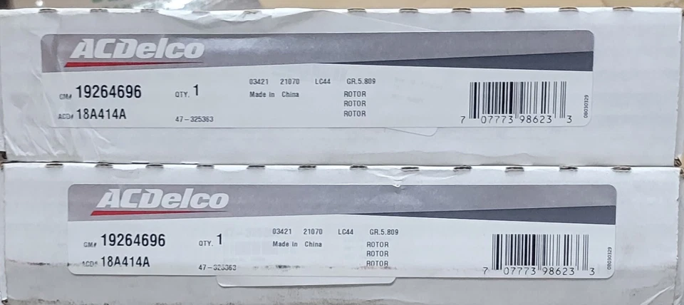 JUEGO DE 2 rotores de freno de disco delanteros ACDelco 18A414A SC Foto 2 de 2