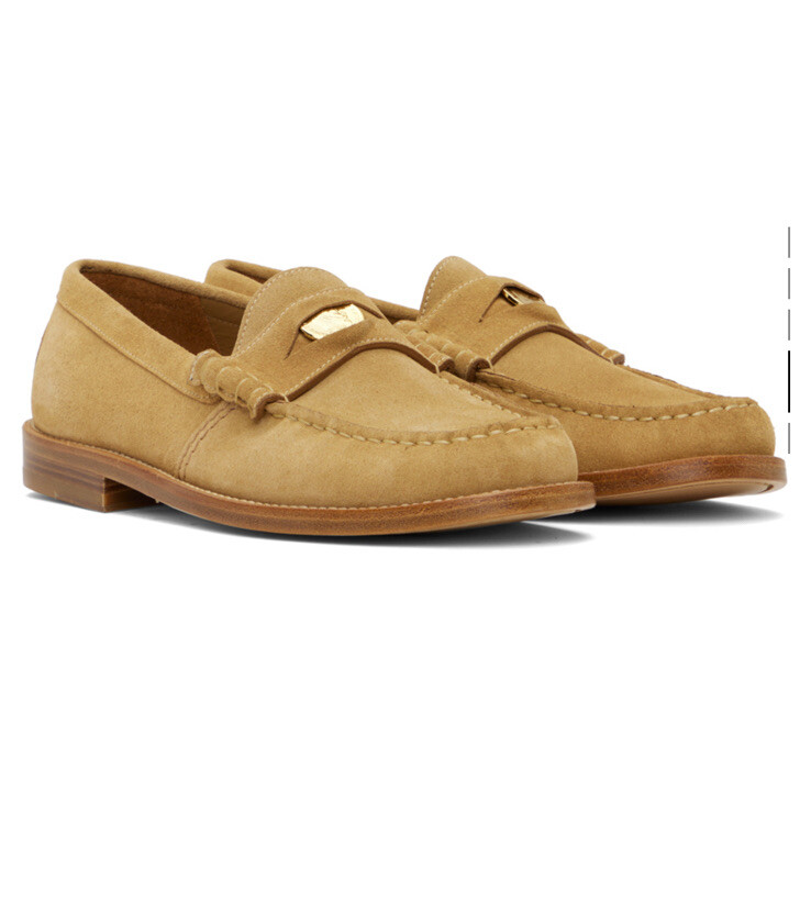 gucci suede penny loafers