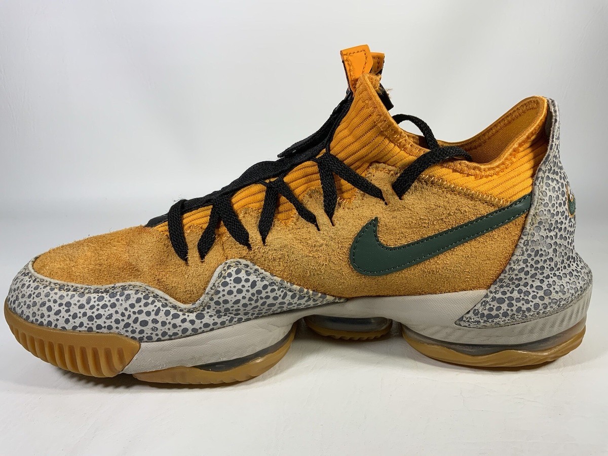 Nike Lebron 16 Low Safari Atmos Orange Grey Mens Size 11