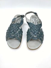 Baretraps Womens Sz 7W Sandals Leather Upper Dark Grey Strappy Wedge