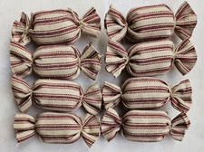 Primitive Bowl Filler Ornies Candy Kisses 8 pc set Tier Tray Fabric Decorations