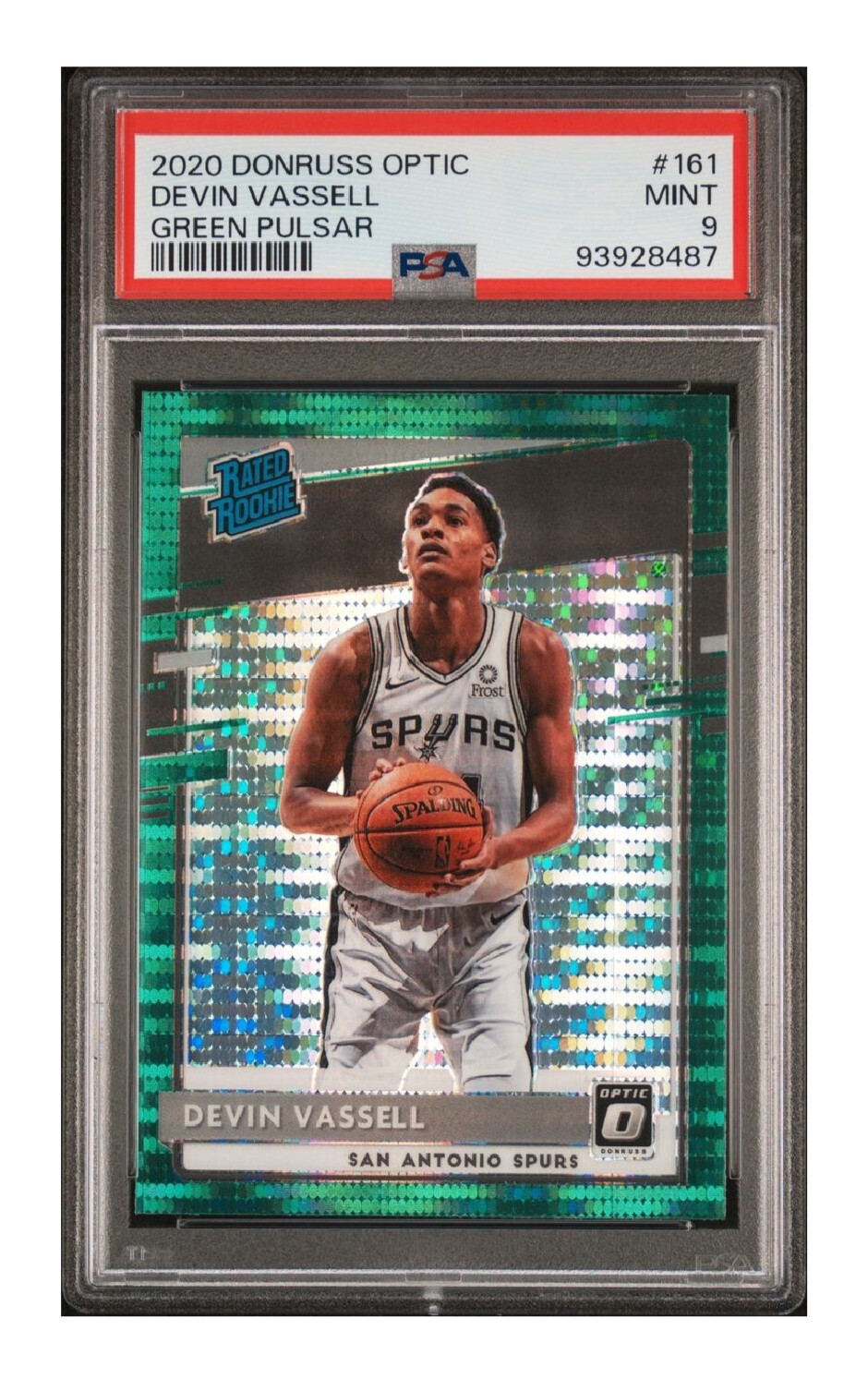 2020 Panini Donruss Optic #161 Green Pulsar Prizm Devin Vassell RC PSA 9 MINT