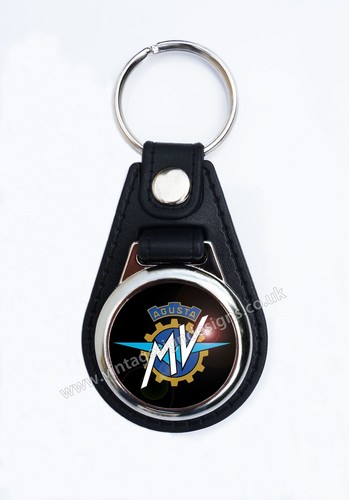 MV  MOTORCYCLE FAUX LEATHER KEY RING / KEY FOB..CLASSIC ITALIAN MOTORCYCLE - Afbeelding 1 van 1