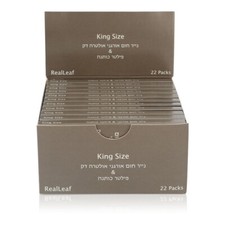 New Real Leaf Organic Unbleached Ultra Thin Rolling Papers King Size+Tips 22Pcs