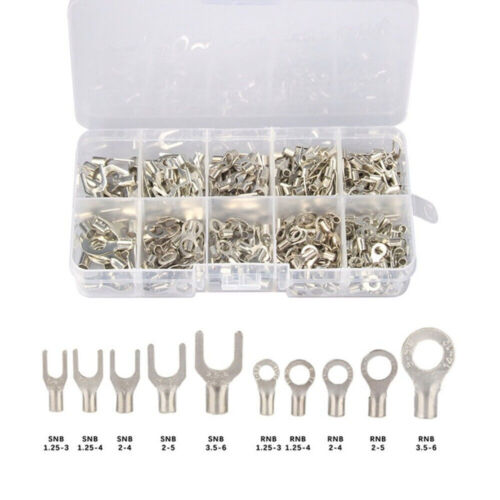 320Pcs Metal Non-Insulated Ring Fork U-type Terminals Crimp Connectors Kit - Picture 1 of 7