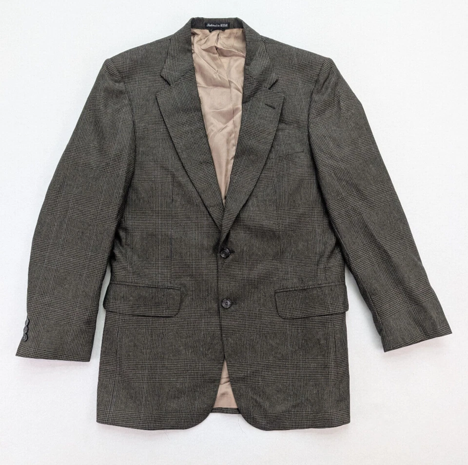 Chaqueta Blazer Abrigo Deportivo Daks London Vintage Para Hombre Talla 40L Marrón A Cuadros Foto 2 de 4