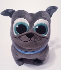 Disney Junior Puppy Dog Pals Bingo Plush Pug 9" Gray Stuffed Animal Blue Collar