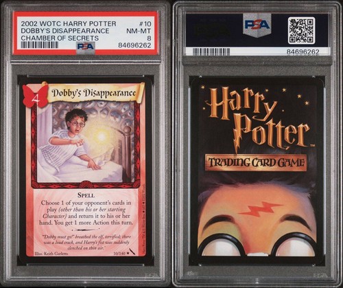 PSA 8 Dobby’s Disappearance Non Foil Harry Potter TCG Chamber Of Secrets 10/140 - Picture 3 of 3