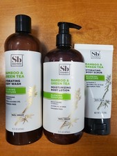 3 paquetes: jabonera bambú y té verde loción/jabón/exfoliante *ELIGE PRODUCTOS* F8A