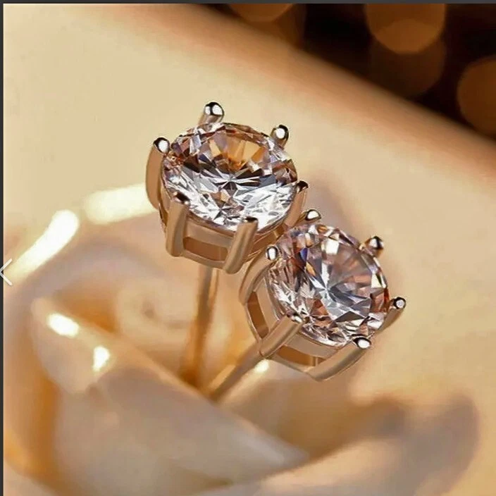 Certificated Moissanite Diamond 925 Sterling Silver 2 Carat Stud Earring IE81 - Image 4 of 4