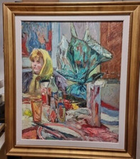 Dipinto olio su tela Paulo Ghiglia, grandi dimensioni