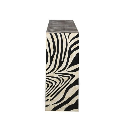 Bone inlay Console Table Zebra Pattern Wood modern home Décor Furniture - Picture 9 of 15
