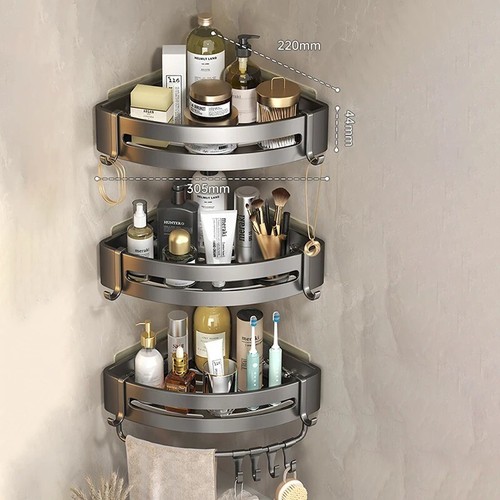 Klebend Badezimmer Shampoo Halter Dusche Caddy Regal Aufbewahrung Organizer ohne Bohren - Bild 12 von 30