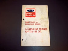 Ford I-4 Gasoline Engines Maintenance & Operator's Manual IEO 194-112-A-2