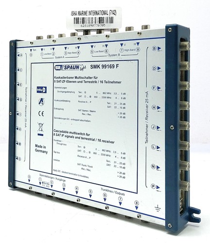 SPAUN Light SMK99169F Cascadable Multiswitch 8 SAT IF Signals 16 Receivers - Afbeelding 6 van 7