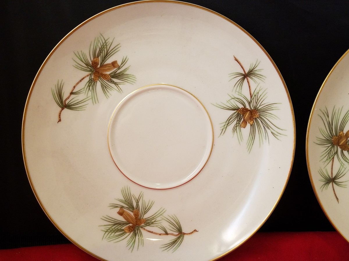 Rosenthal Selb-Plossberg Germany set of 4 PINE NEEDLES Saucers