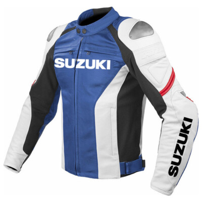 Suzuki Riding Racing Jacket Motorbike/Motorcycle Leather Men