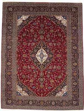 Handmade Vintage Wool Oriental Rug Red Traditional Floral Style Carpet 10X13 ft