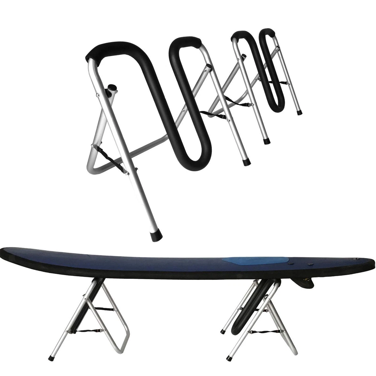 Foldable Surf Board Rack Holds Longboards and Shortboards
