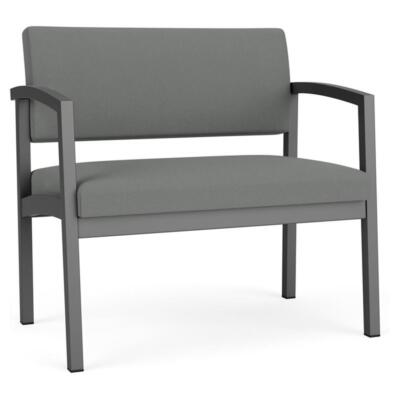 Pemberly Row Fabric Bariatric Chair in Charcoal/Open House Asteroid