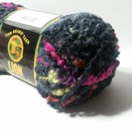 Lion Brand Lion Boucle Licorice Mohair Blend Yarn 3 Skein Black Navy Pink Yellow - Picture 10 of 12
