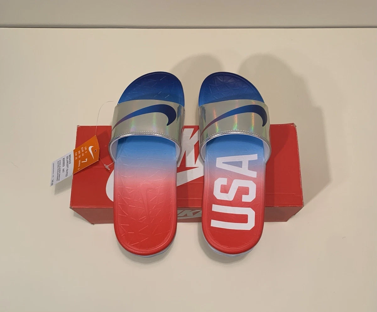 Nike Benassi Solarsoft TEAM USA Men's Size 7/Women 8 Slides Sandals World Cup ⚽️