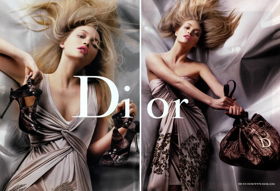 2007 Dior Craig McDean Gemma Ward sac chaussures mode 2 pages MAGAZINE AD