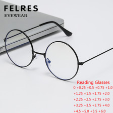 Men Women Round Metal Blue Light Blocking Reading Glasses Clear Lens Glasses Hot